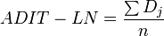 ADIT-LN= \frac{\sum D_j} {n} 