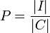 P=\frac{|I|}{|C|}